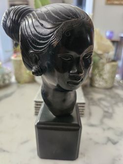 Vintage Mid-Century Modern Heavy Bronze Bust - Attrib. Nguyen Thanh Le.