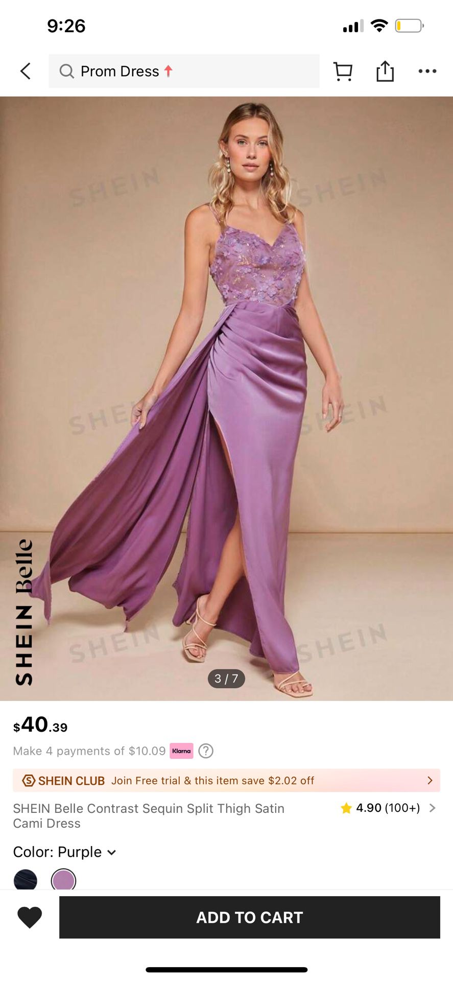 SHEIN Purple Prom Dress 