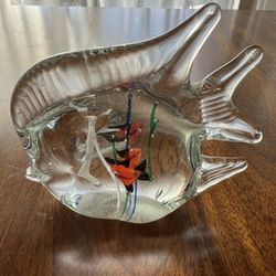 Fish In Fish Glass Paperweight