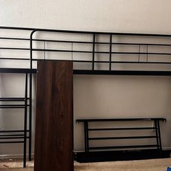 Twin size metal platform bunk bed