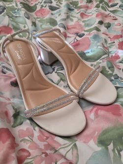 Top Moda Comfort Rhinestone Strap Block Heel Sandals