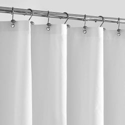 ALYVIA SPRING Waterproof Fabric Shower Curtain Liner with 3 Magnets - Soft Hotel Quality Cloth Shower Liner, Light-Weight & Machine Washable - Standar