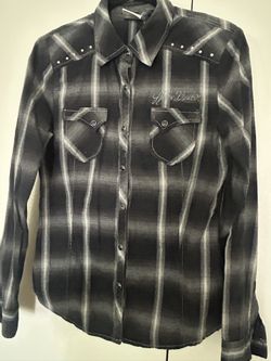 Harley Davidson Women Western Plaid  Shirt 