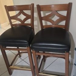 Tall wooden stools