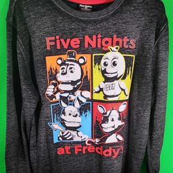 Five Nights At Freddy's 2016 Scott Cawthon Crew Neck Sweatshirt Gray Size L