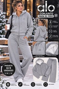 Alo Gray Zip-Up Hoodie & Sweatpants Set