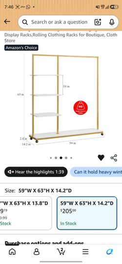 Clothes rack with shelves