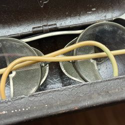 Vintage 1930s American Optical AO Safety Goggles Case & Steampunk Safety Glasses