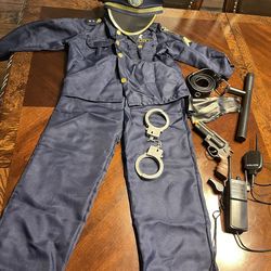 Kids Police Halloween Costume And Accessories (6-8 y)