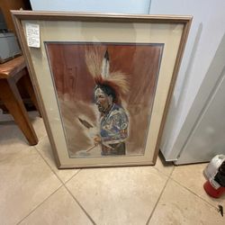 Signed native lithograph