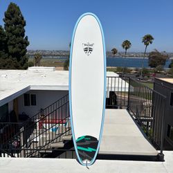 7’2 BruSurf Funboard Mid length Tuflite Epoxy Surfboard w/ fins included