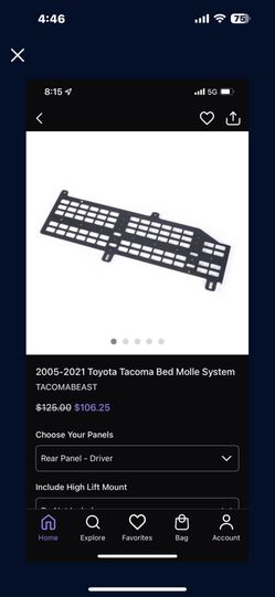 2005-2021 Toyota Tacoma Bed Molle System 