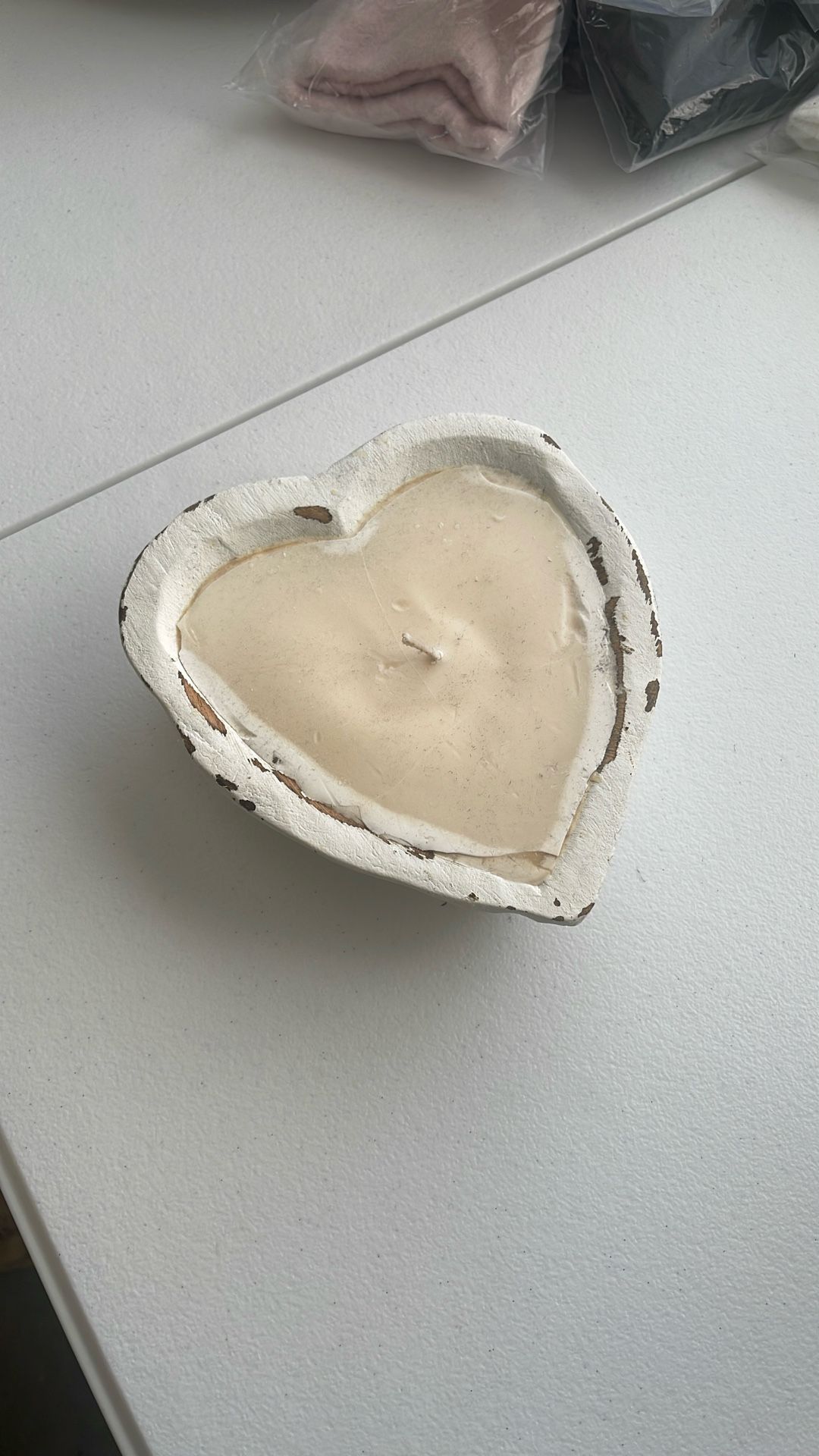 New Heart Shape Wooden Candle 