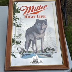 Vintage Miller High Life - Timber Wolf - Framed Mirror