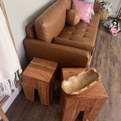 Brown Leather Sofa NEW