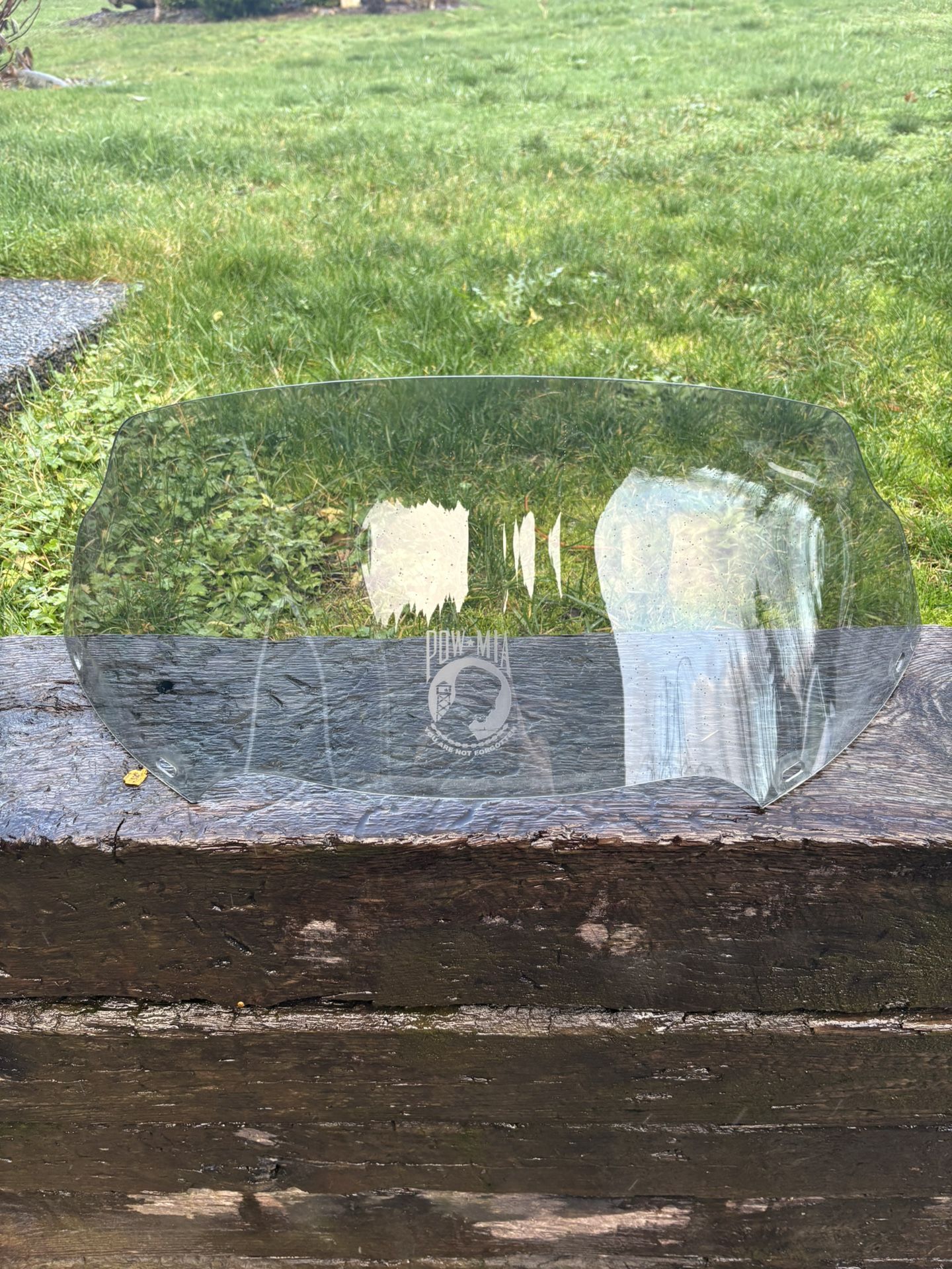 Harley Road Glide Windshield POW MIA Engraved