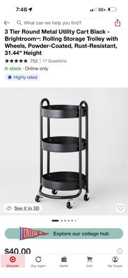 3 Tier Rolling Cart