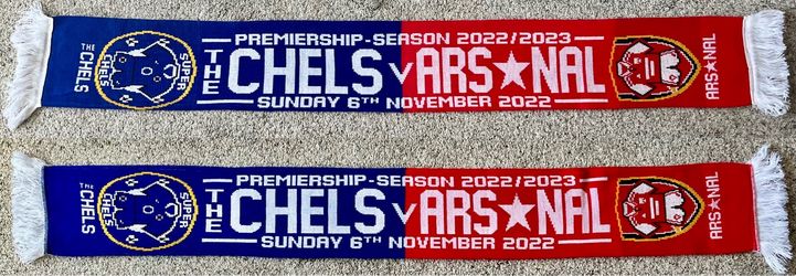 Chelsea vs Arsenal Premier League Matchday (November 6th, 2022) Soccer Scarf