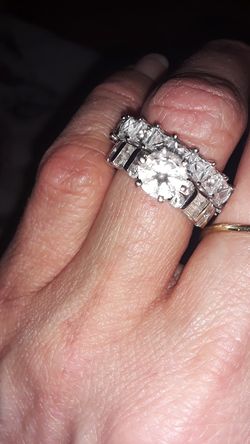 Sterling silver wedding set
