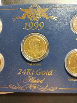 1) 1999 24K Gold Plated SBA Dollar Coin For Sale