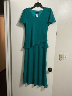 Citi Dress Teal Tiered Maxi Dress Size 8