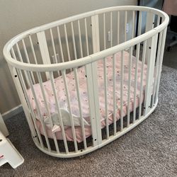 Baby Crib Stokke White Full Size - Wooden 