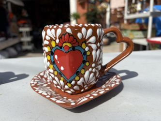Set De Taza Y Platito De Corazón Muy Hermosa $15 Set .