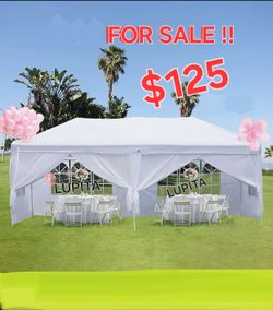 10x20 White Gazebo Wedding Party Tent  Canopy  With 4 Windows & 2 Sidewalls -6 (FOR SALE)Carpa Vendo