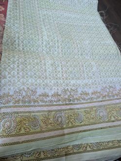 Indian Sari Block Print Floral Fabric