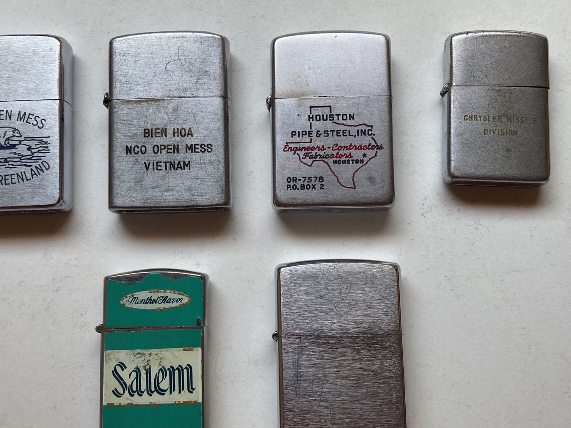 Vintage lot of old Zippo and others lighters military and various lighter collection