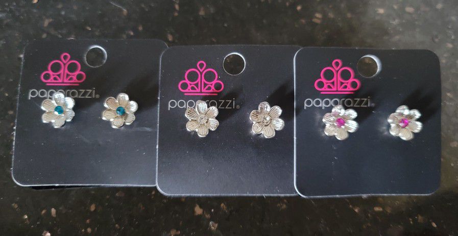Kids Flower Earrings with Rhinestone