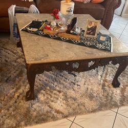 Marble Top Coffee Table And Console 