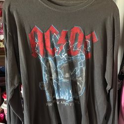 AC/DC  CROPPED LONG SLEEVE SHIRT 