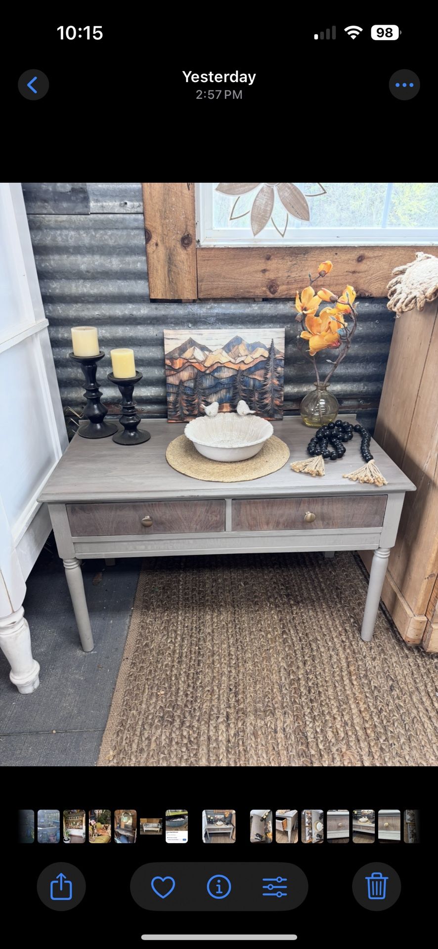 Antique Entry Table With Drawers Refinished
