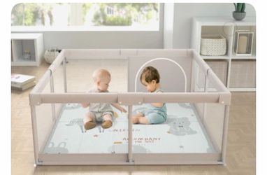 Large Baby Play Yard with Floor Mat