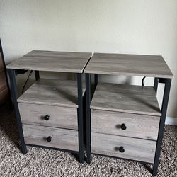 Nightstands with Charging Station, Night Stand with LED Lights