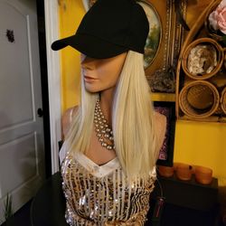 Hat With Attached Hair 