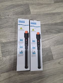 2 x PULACO 300Watt Aquarium Heater for 50-70 Gallon Fish Tank, Adjustable Submersible Heater Thermostat with Thermometer Strip and Suction Cup / Fish 