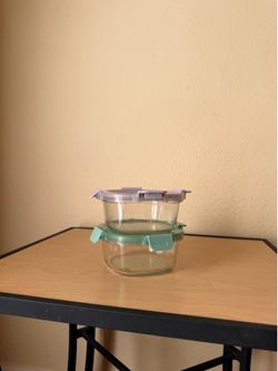 Ello Color Lock 3.4 Cup 2pk Round Glass Meal Prep Containers