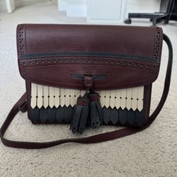 Burberry burgundy and navy crossbody bag