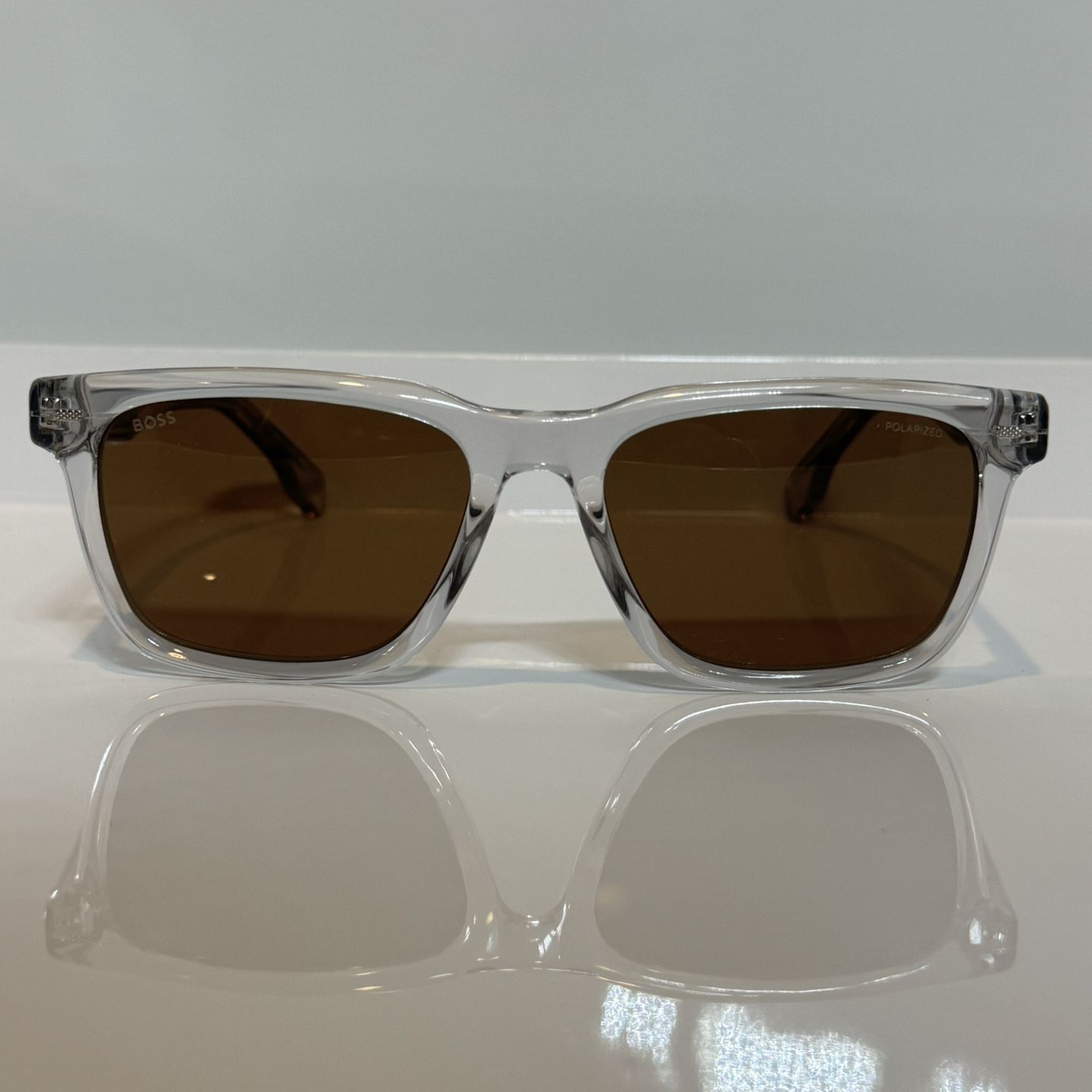 New Hugo Boss 1352S Crystal Clear Bold Acetate Brown 