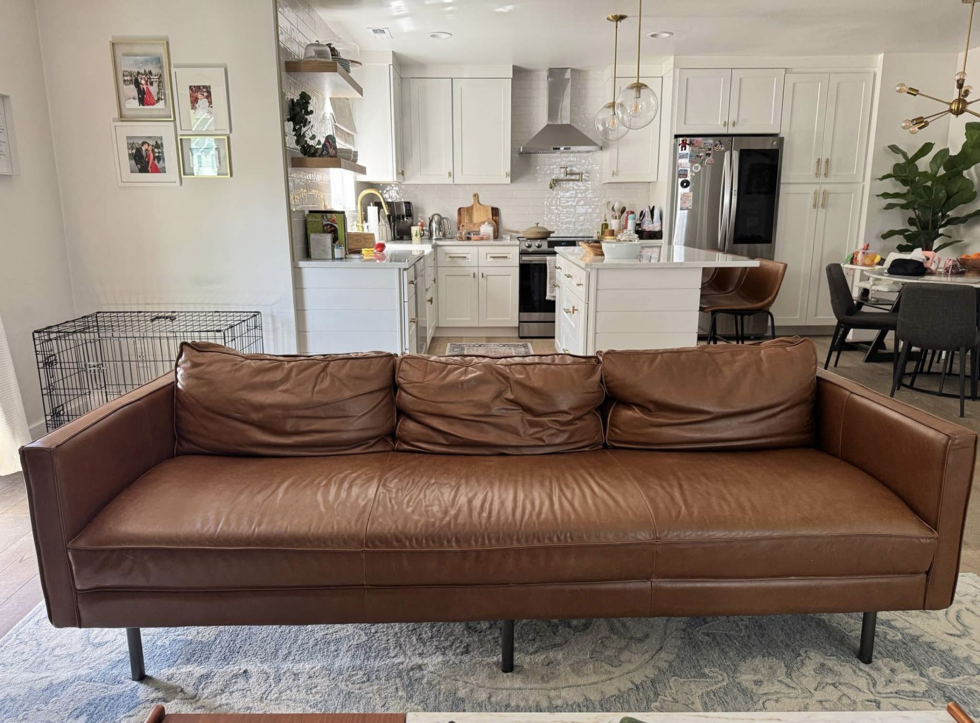 Leather West Elm Axel Sofa