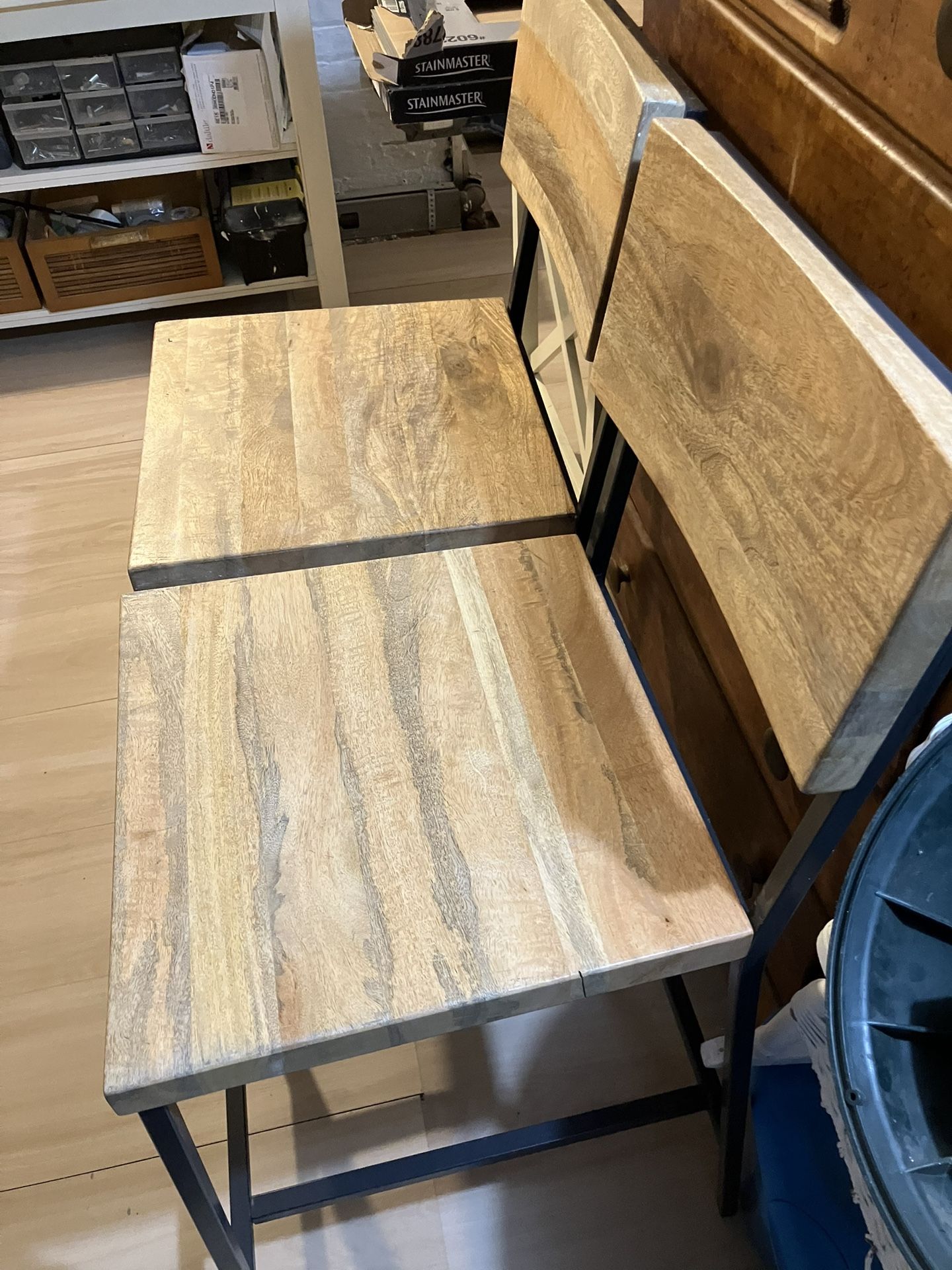 West Elm Rustic Wood Bar Stools