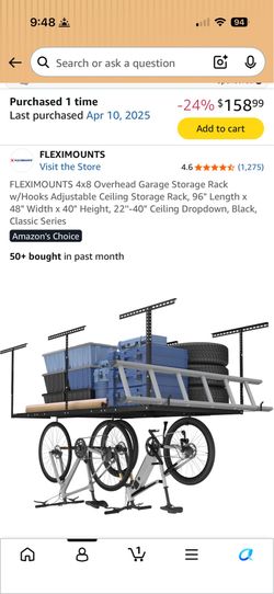 Overhead Garage Storage - 2 Units Brand new