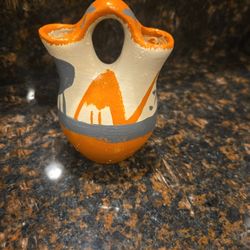 Hand Painted Terracotta Mini Jug – Folk Art Decor