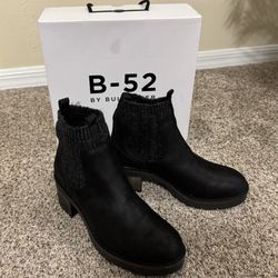 Bullboxer B-52 Faux Leather/Sweater Knit Ankle Boot