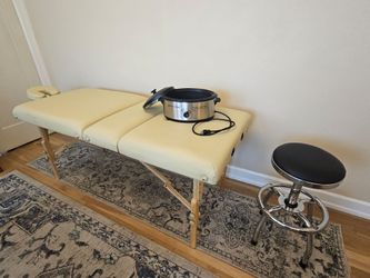 Massage Table Bundle — Table, Stool, Stone Heater