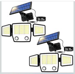 🆕 in 📦 2Pack Split Solar Lights,IP65Waterproof with Dual Motion Sensors-15.7ft Cable3000LM Solar Security Light for Garden Patio Pathway Fence,Solar