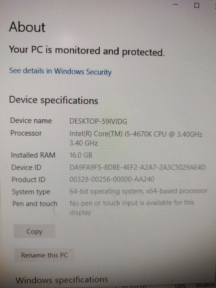 Desk Top Computer I5 4670k 3.40 16gig Ram GTX 456.7
