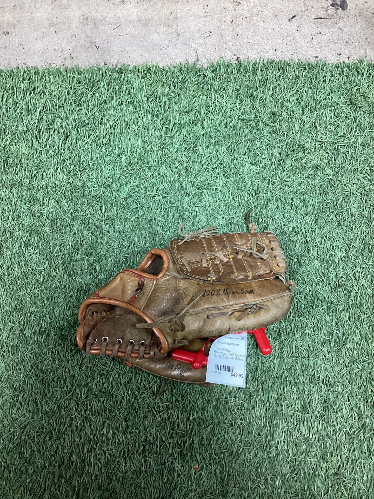 Used Vintage Rawlings GJ99 Mickey Mantle Leather Glove (Read Description)